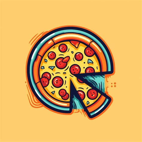 Premium Ai Image Flat Color Pizza Logo Vector