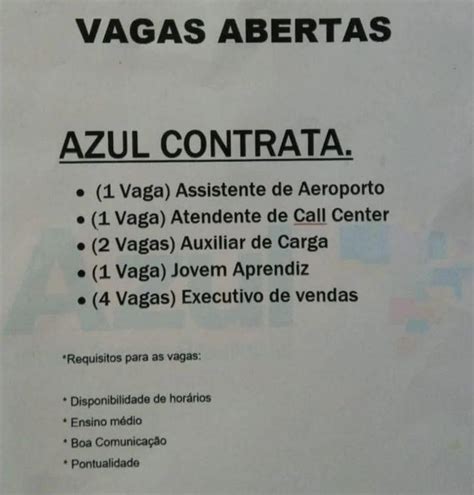 Empresa A Rea Azul Em S O Paulo Est Diversas Vagas Abertas Busque