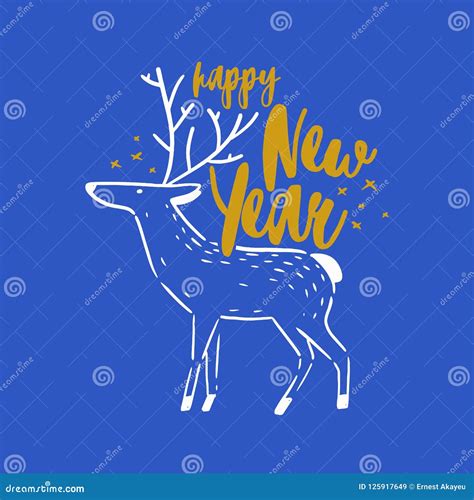 Happy New Year Holiday Wish Handwritten With Cursive Decorative