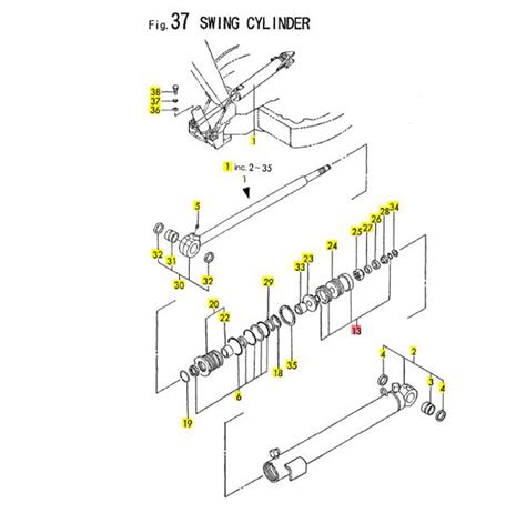 Yanmar Genuine Seal Kit Swing Cylinder Head Vio Machine Serve