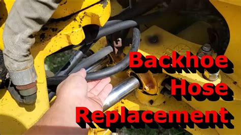 Backhoe Hose Replacement One Hose To Stop It All Youtube