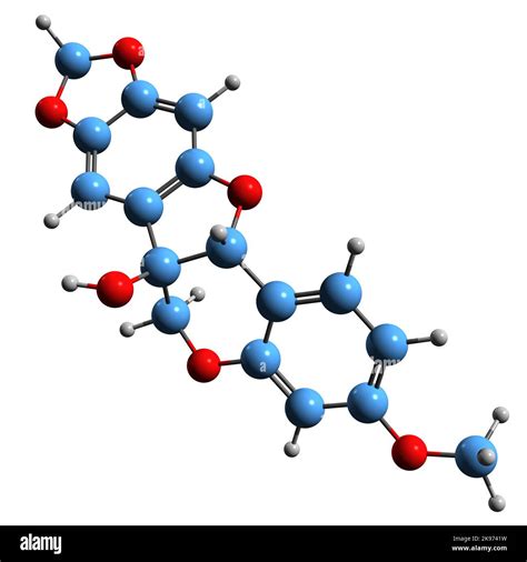 3d Image Of Pisatin Skeletal Formula Molecular Chemical Structure Of