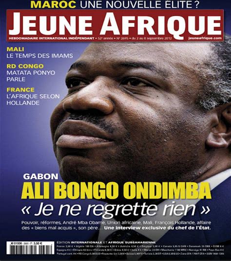 EIGHT PAGES FOR ALI BONGO IN JEUNE AFRIQUE HUIT PAGES POUR ALI BONGO