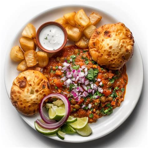 Photography Of Indian Tasty Pav Bhaji Plate Premium Ai Generated Image