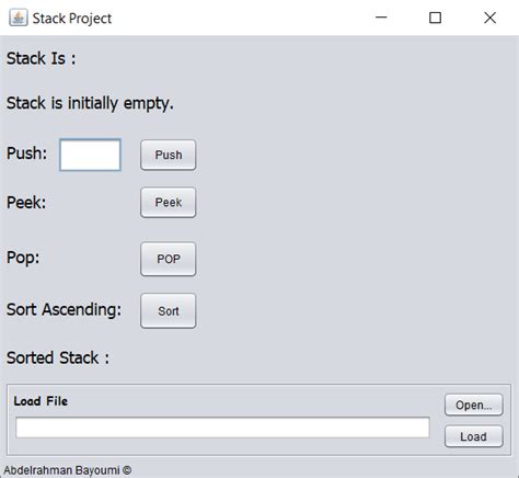 Github Abdelrahmanbayoumi Stack Implementation In Java Swing Project