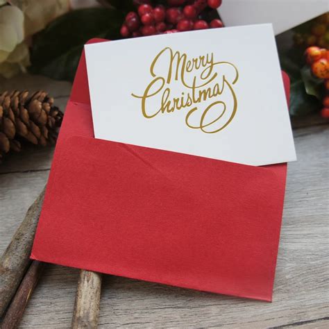 Aliexpress Buy Pcs Mini Merry Christmas Card Gold With Red