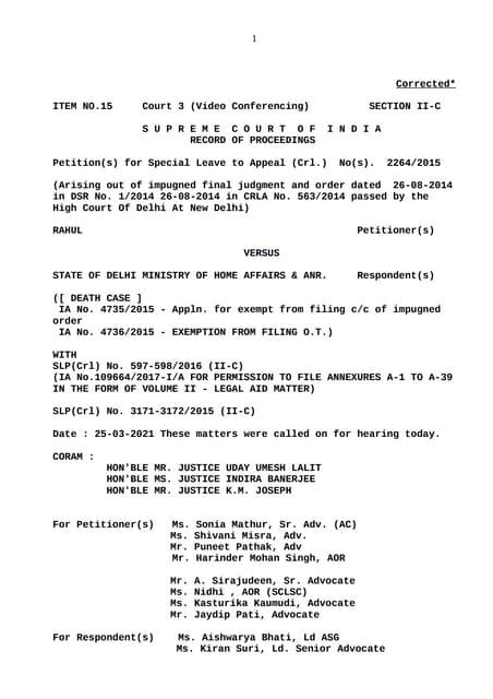 march  sc order tihar