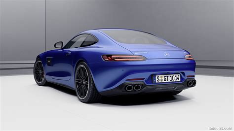 2021 Mercedes Amg Gt Coupe And Roadster Coupe Night Package Color Brillant Blue Rear Three