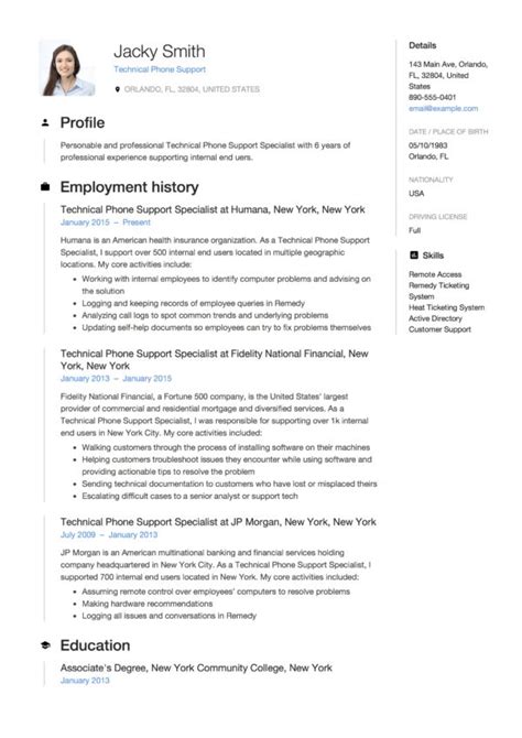 Technical Phone Support Resume Guide 12 Examples