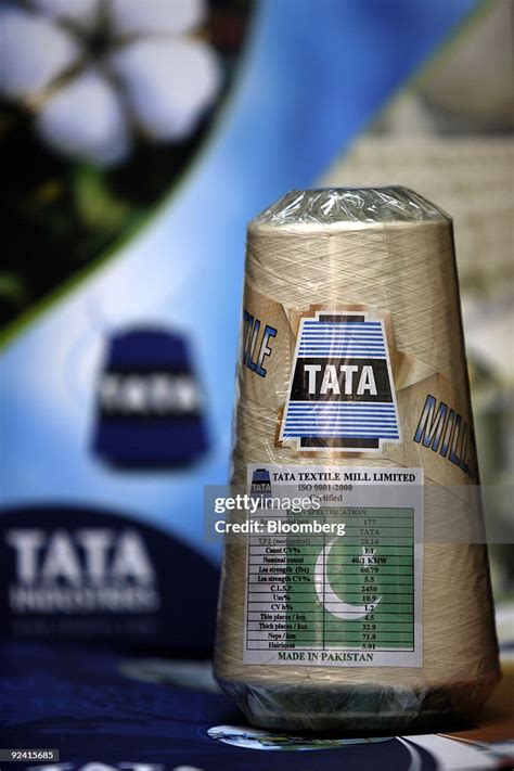 A Tata Textile Mills Ltd Spool Of Yarn Is Displayed For A Photograph