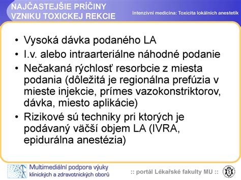 Toxicita Lok Lnych Anestet K Pri Svodn Anestezii Ppt Stiahnu