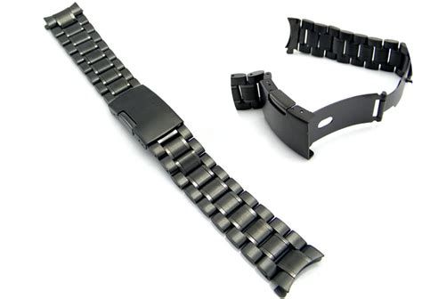 Luxury Stainless Steel Metal Watchband 20mm Black Watch Band Strap