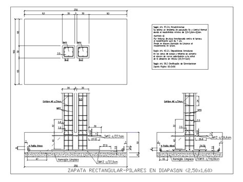 Zapata Rectangular En Autocad Descargar Cad Kb Bibliocad