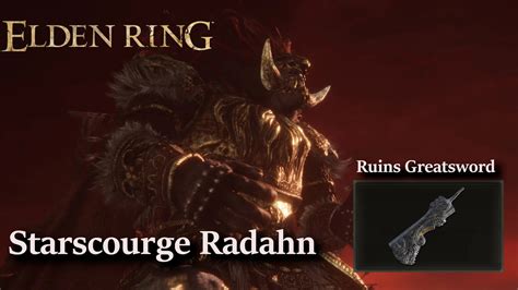 Elden Ring Ruins Greatsword Starscourge Radahn Full Boss Fight YouTube