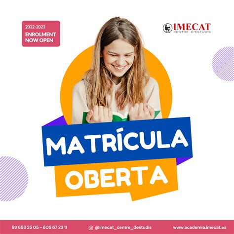 Matr Cula Abierta Imecat Centre D Estudis