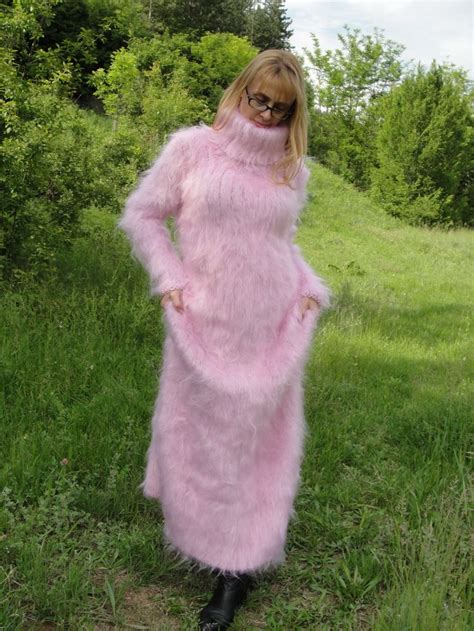 T Neck Pink Dress Mohair And Angora Favorite Sweater Sweater Dress Mohair Sweater