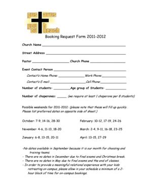 Fillable Online Gustavus Booking Request Form Gustavus Fax