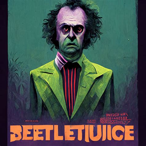 Illustrated Movie Poster For Beetlejuice Starring Michael Keaton AI