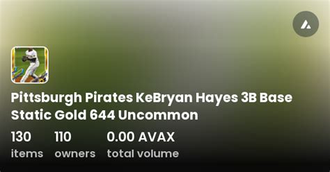 Pittsburgh Pirates Kebryan Hayes 3b Base Static Gold 644 Uncommon