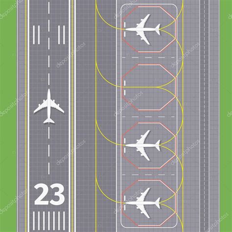 Aeropuerto Aterrizaje Pistas De Aterrizaje Vector Vector Gráfico