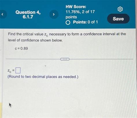 Solved Find The Critical Value Zc Necessary To Form A Chegg