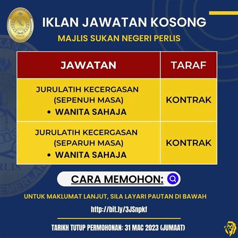 Iklan Jawatan Majlis Sukan Negeri Perlis • Jawatan Kosong Terkini