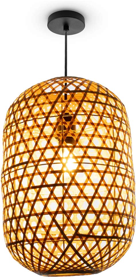 Paco Home Pendelleuchte Punu Bambus Pendelleuchte Boho Deckenlampe