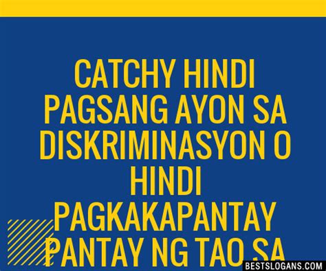 Catchy Hindi Pagsang Ayon Sa Diskriminasyon O Hindi Pagkakapantay