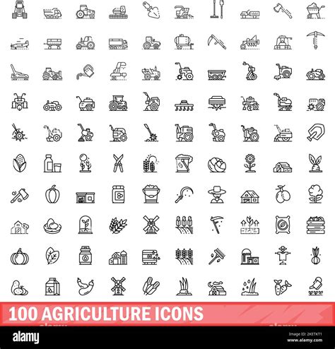 Agriculture Icons Set Outline Illustration Of Agriculture