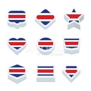 Costa Rica Flags Icons And Button Set Nine Styles Stock Clipart