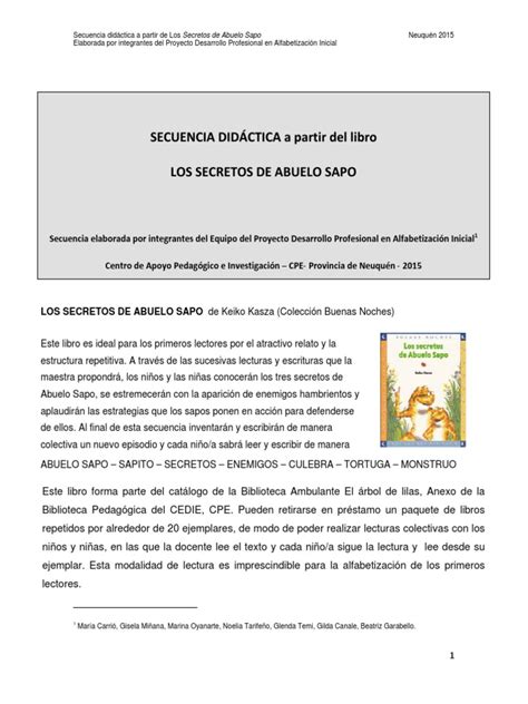 PDF Secuencia Los Secretos De Abuelo Sapo DOKUMEN TIPS