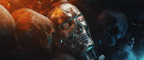 Terminator Skull Sci Fi 4k 3840x2160 16 Wallpaper Pc Desktop