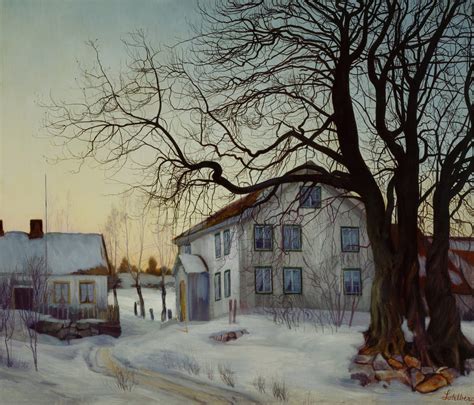 Winter Evening By Harald Oscar Sohlberg Fine Art Print