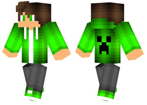 Green Creeper Hoodie Minecraft Skins