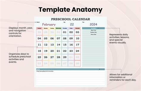 Preschool Calendar Template in Excel, Google Sheets - Download ...