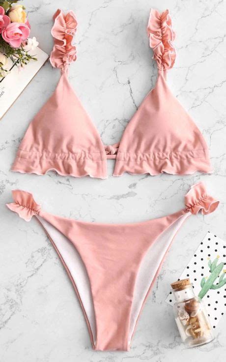 2019 Zaful Frilled Bikini Set Frill Bikini Bikinis Bikini Set