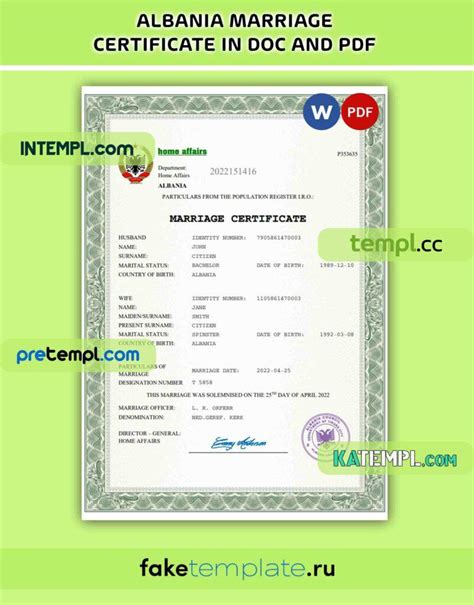 Turkey Birth Certificate Psd Download Template