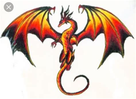 Dessin De Dragon Couleur Rouge Jaune Orange Dragon Drawing