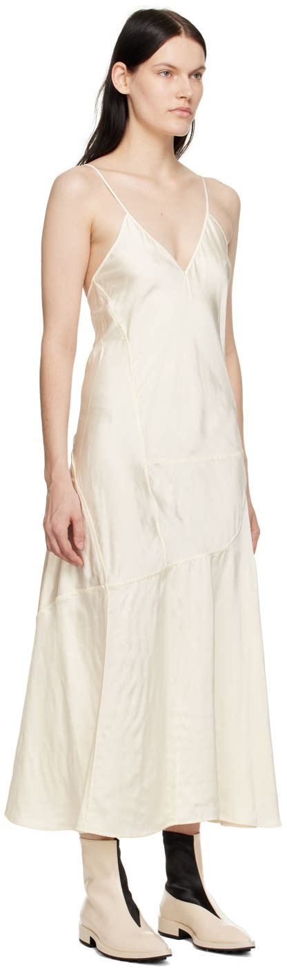 Jil Sander Off White Paneled Midi Dress Jil Sander