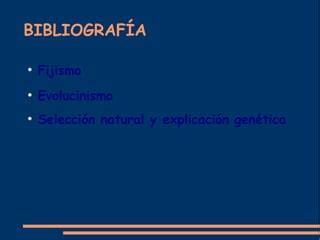 Fijismo Y Evolucionismo Ppt