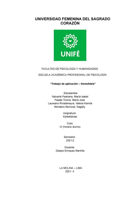 Interpretacion De Estadisticas Universidad Femenina Del Sagrado CorazÓn Facultad De PsicologÍa