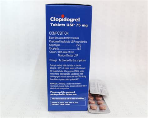 Clopidogrel Bisulfate Tablets Usp 75mg Taj Pharma Taj Generics