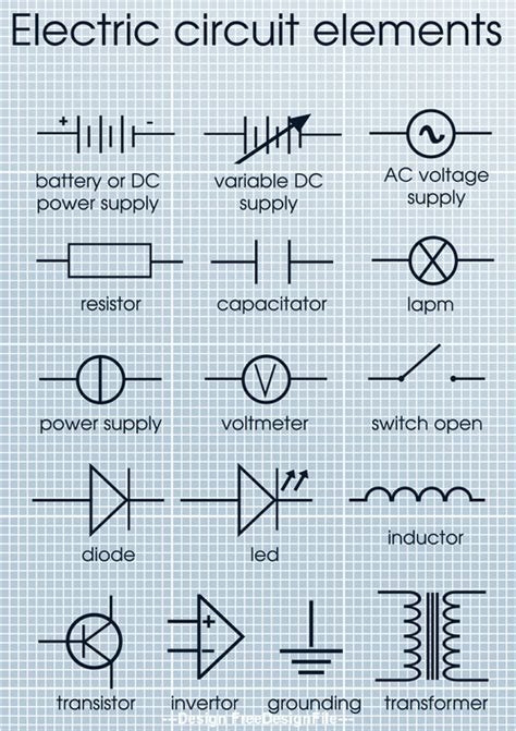 electric circuit elements vector free download