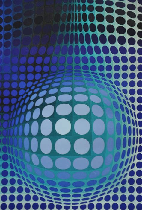 Victor Vasarely Optical Art Original Posteroptical Illusion