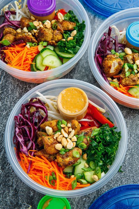 Thai Peanut Chicken Buddha Bowls Recipe On Closet Cooking