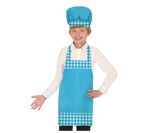 Kit De Cocinero Infantil Gorro Y Delantal En Varios Colores