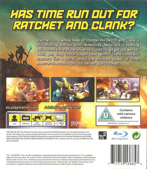 Ratchet Clank Future A Crack In Time Playstation Box Cover