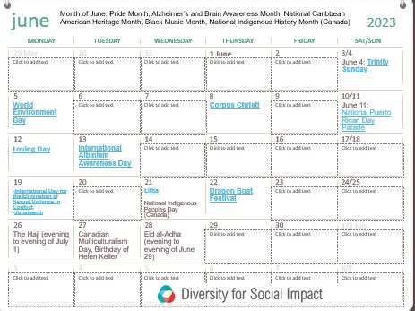 2024 Diversity Calendar Elisa Helaine