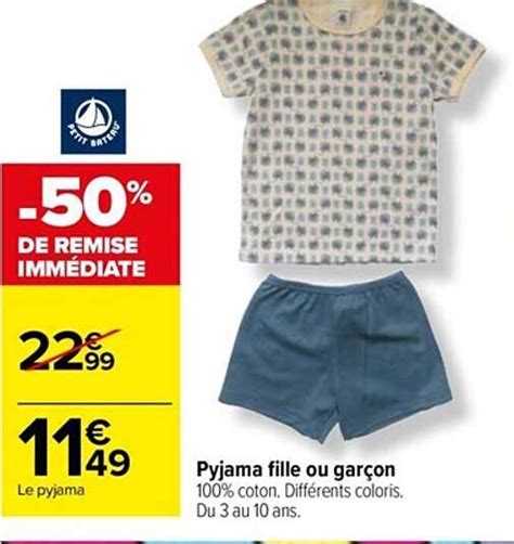 Promo Pyjama Fille Ou Garçon chez Carrefour iCatalogue fr