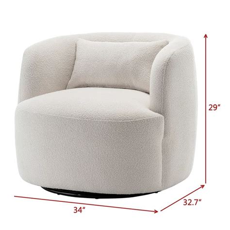 Sydney Wide Boucle Upholstered Swivel Armchair Swivel Armchair